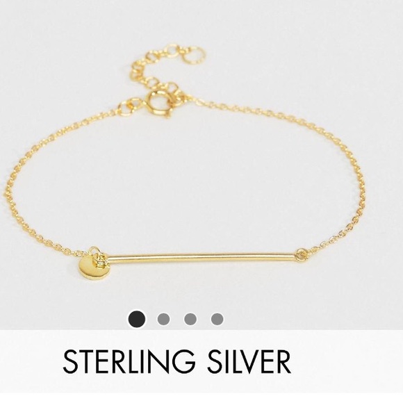 NIB ASOS Gold Plated Sterling Silver Bar Bracelet - Picture 6 of 6